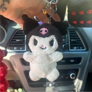 Cute Black and White Plush Keychain